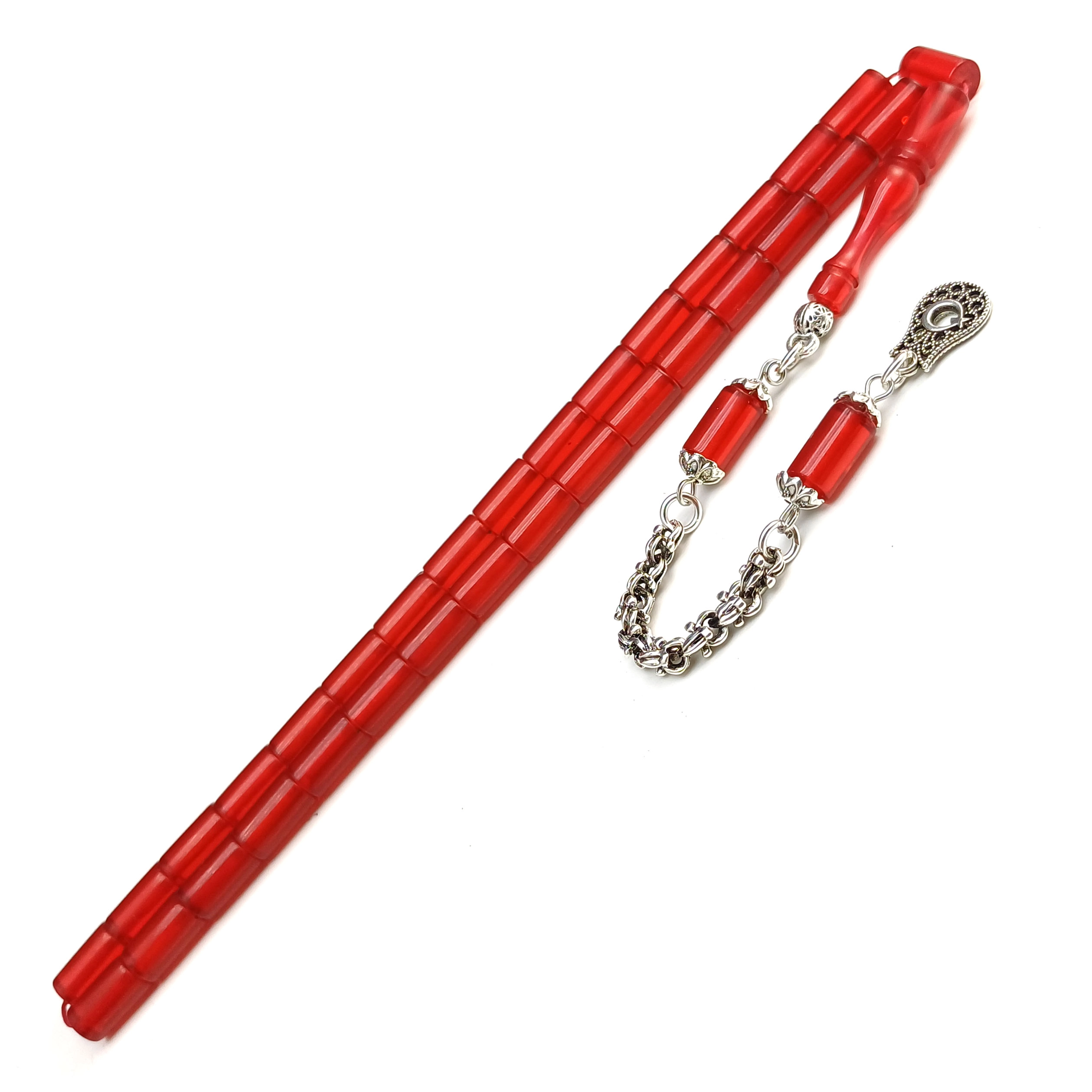 Kırmızı KESME Ateş Kehribar Tesbih