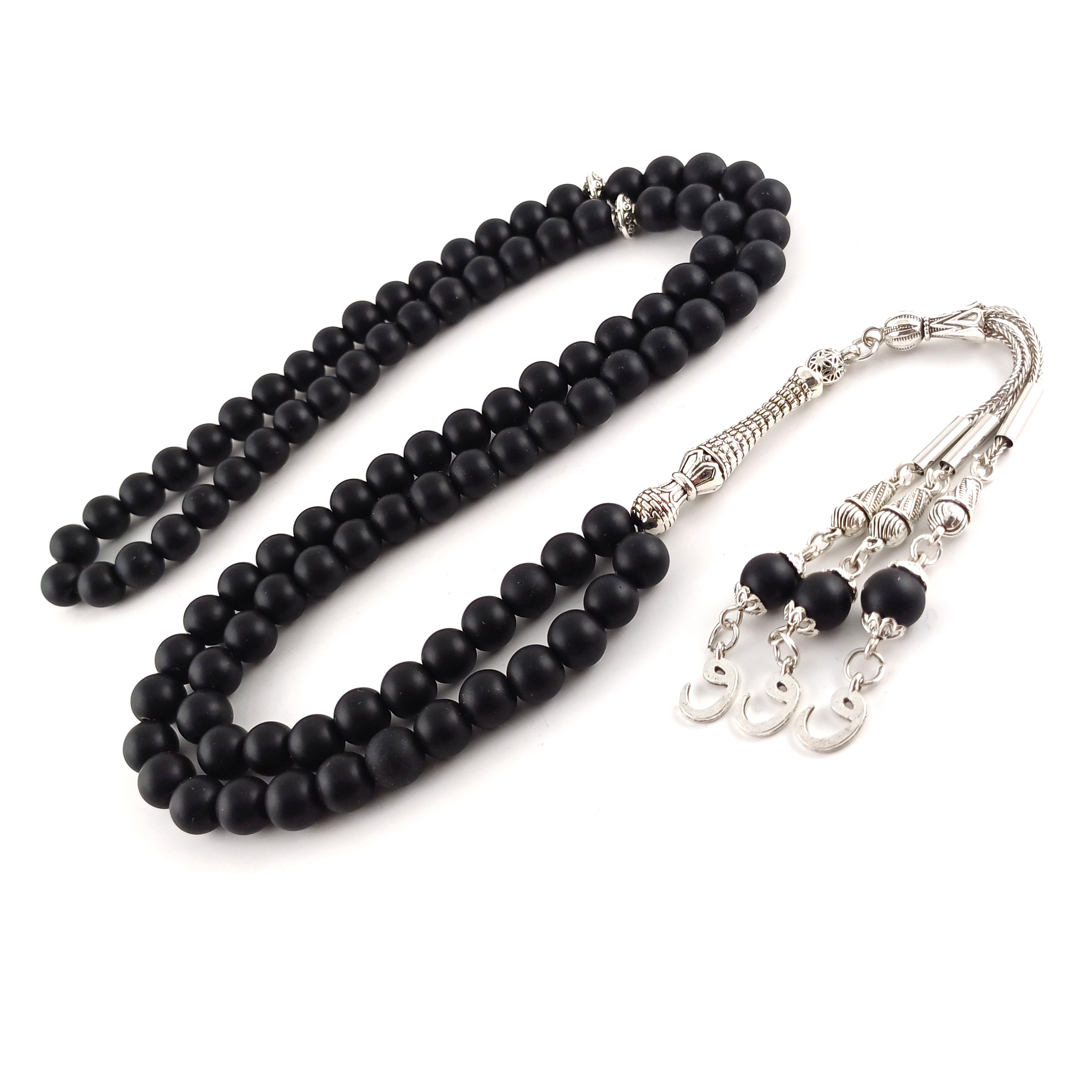 8mm MAT Oniks Doğaltaş 99luk Namaz Tesbihi