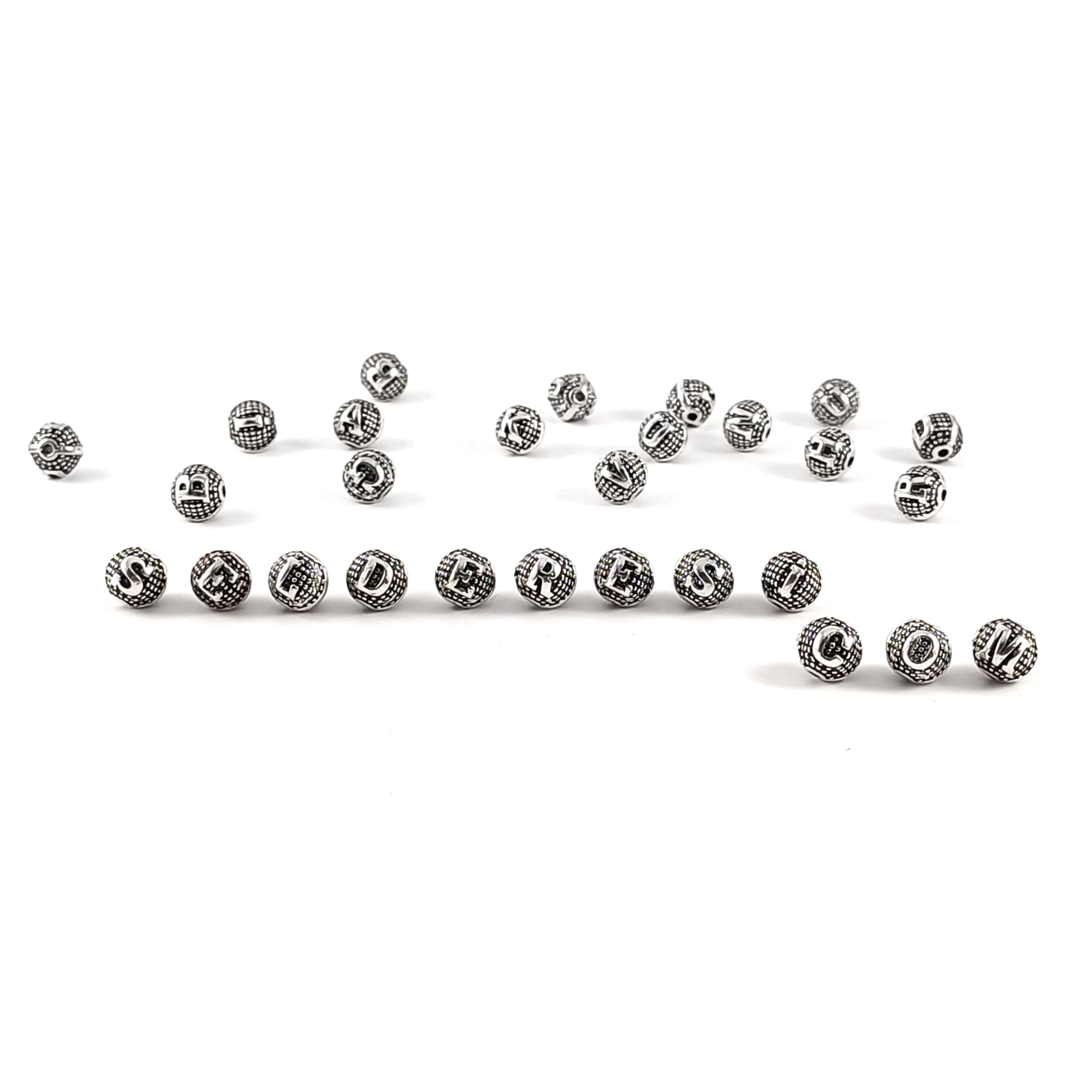 8mm Metal Döküm Harf Yuvarlak Delikli Harf