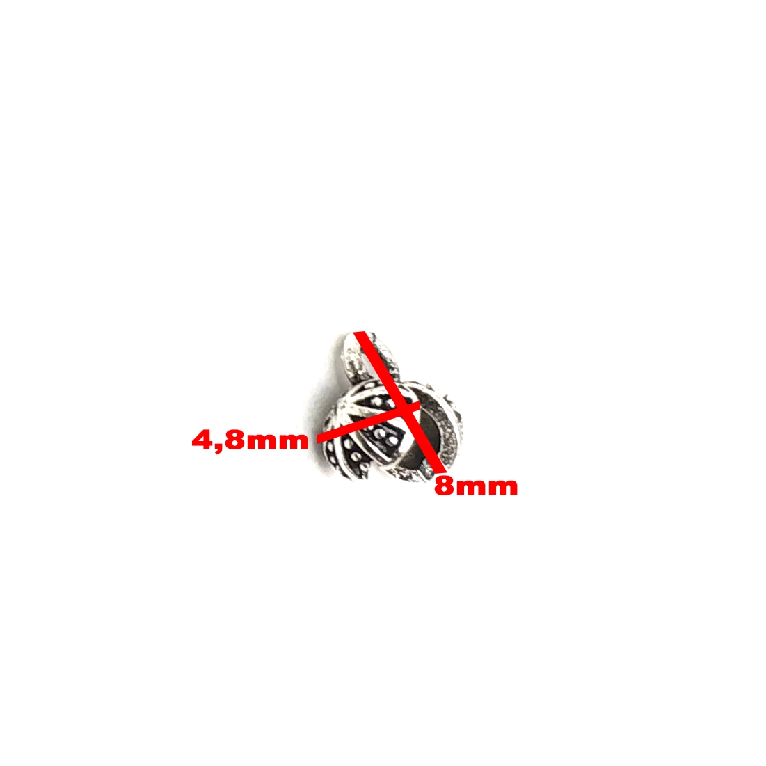 5mm Gümüş Kaplama Tesbih Takı Kapama Düğüm Gizleyici