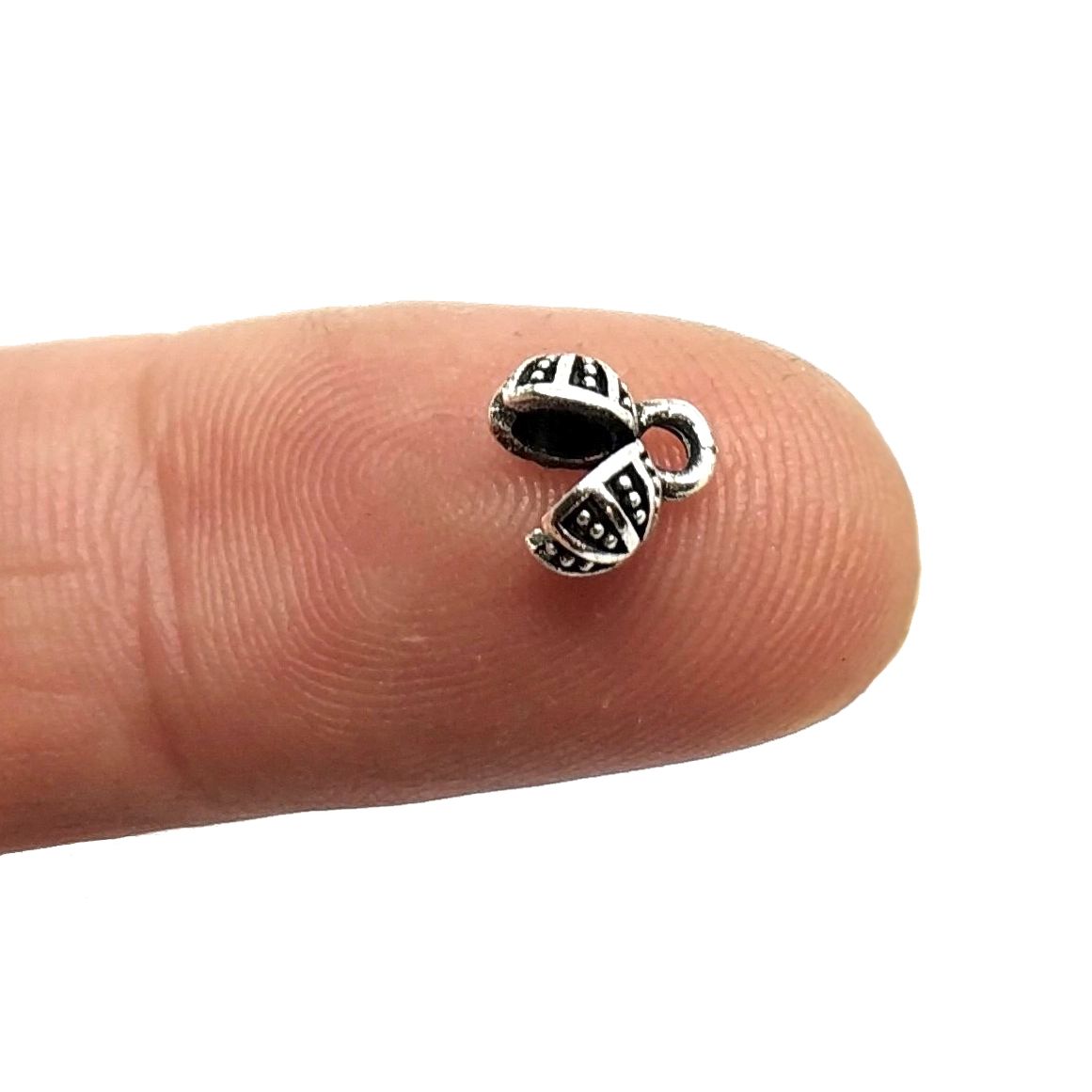 5mm Gümüş Kaplama Tesbih Takı Kapama Düğüm Gizleyici