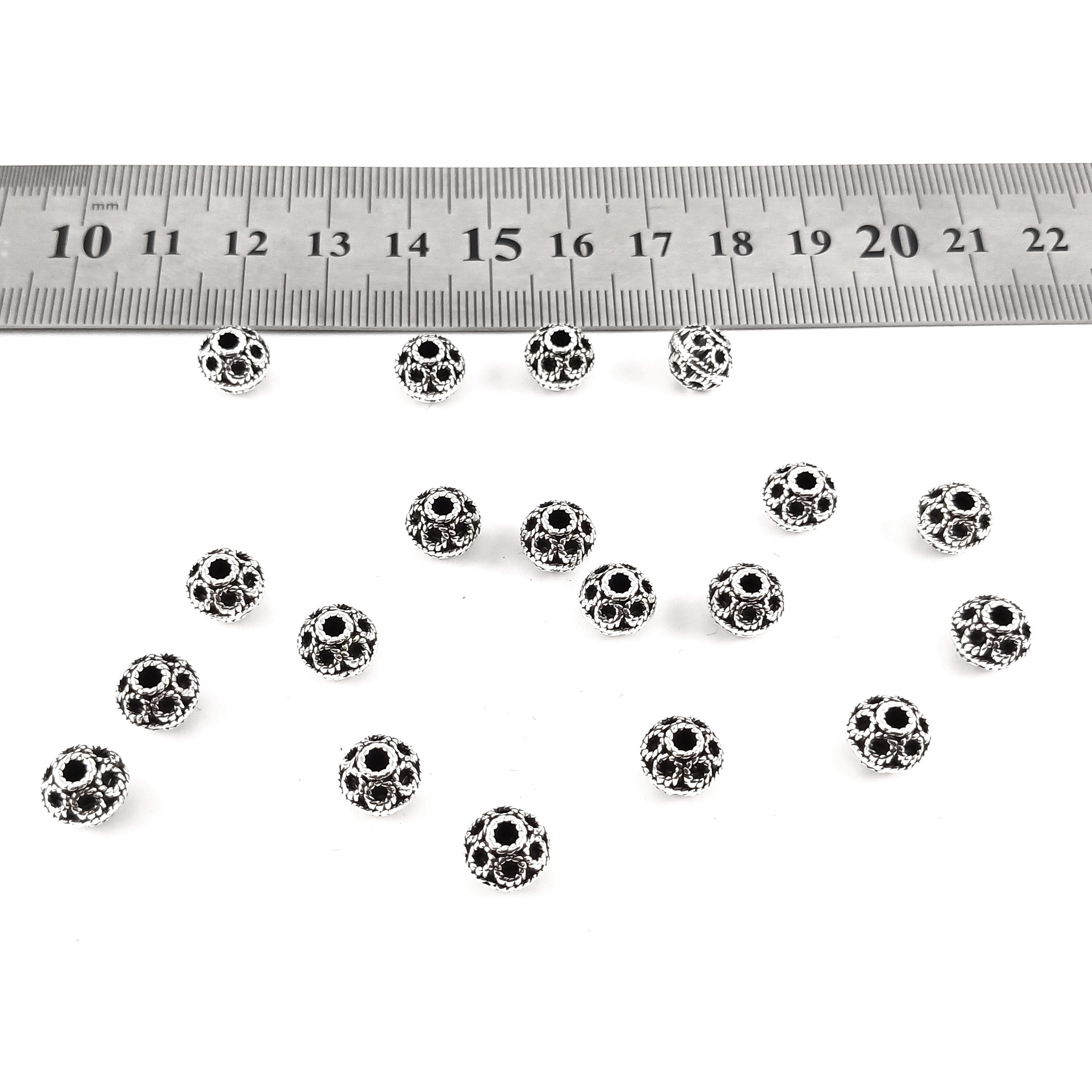 Telkari Model 8mm Tesbih Bileklik Yapımı İçin Ara Durak - Tespih Nişane Pul