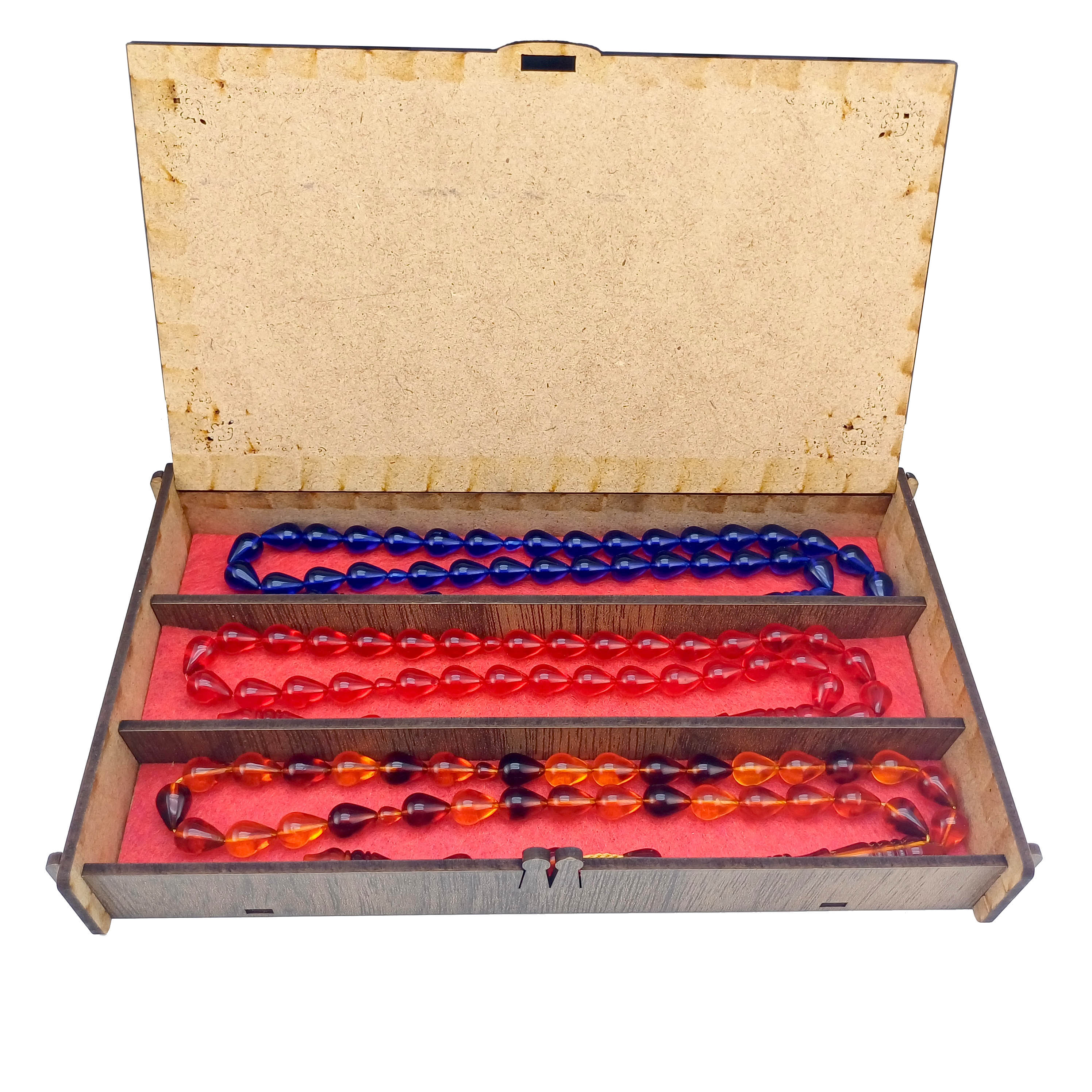 Damla Kesim 3lü Toz Kehribar Tesbih Seti Özel Ahşap Kutusunda