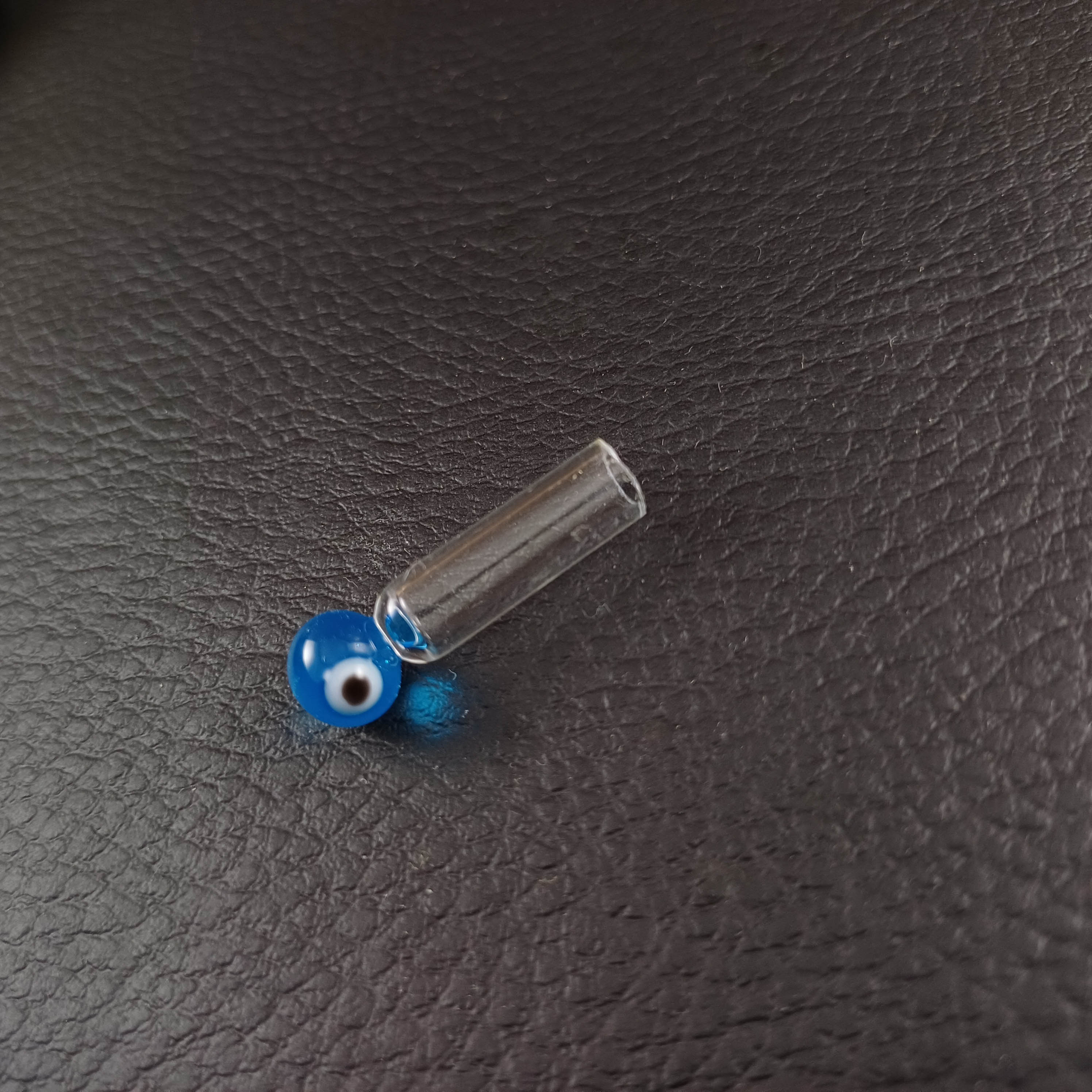 Boş Cam Kolye Ucu - Pirinç Kolye Camı - Nazar Boncuklu Model