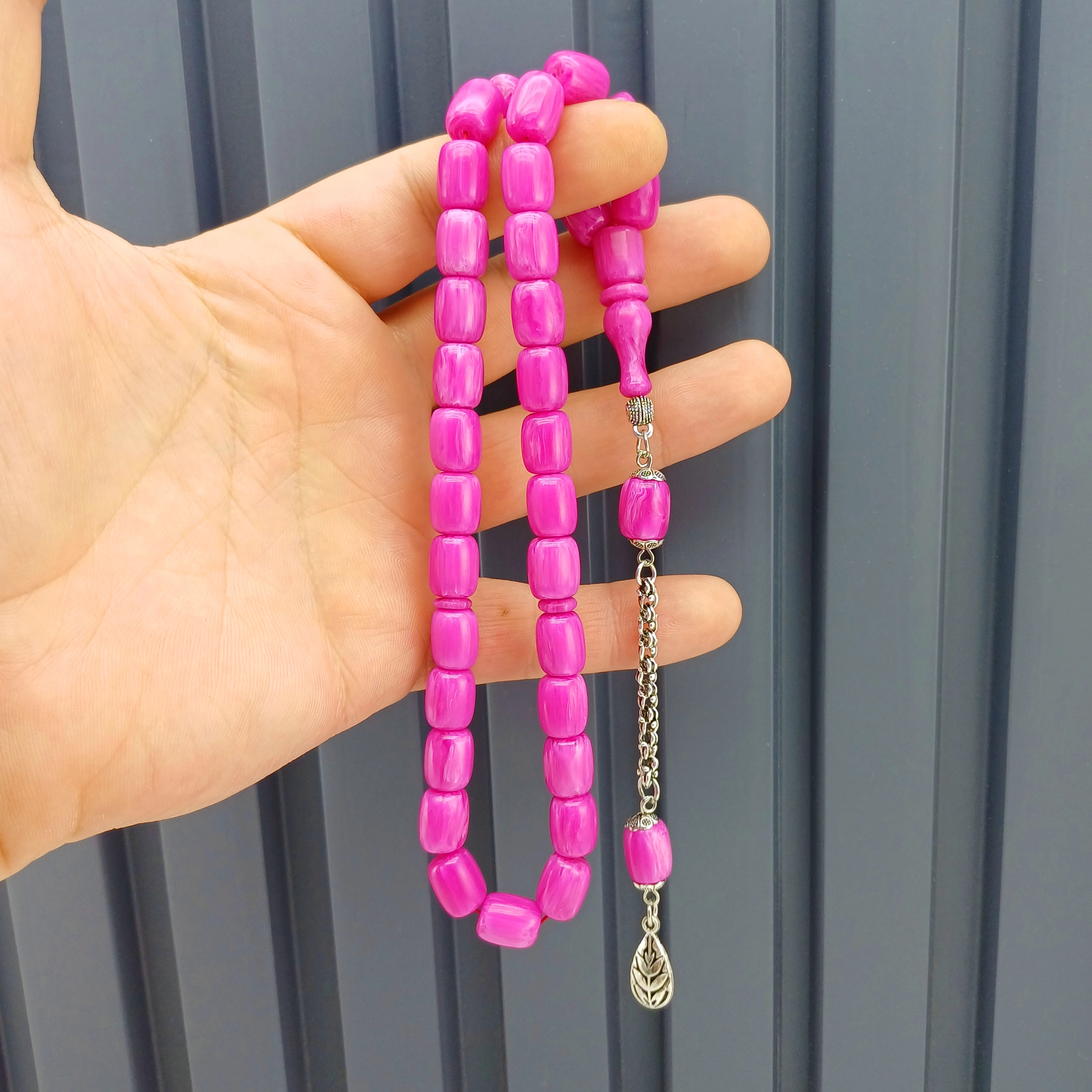 Pembe Sıkma Kehribar Tesbih