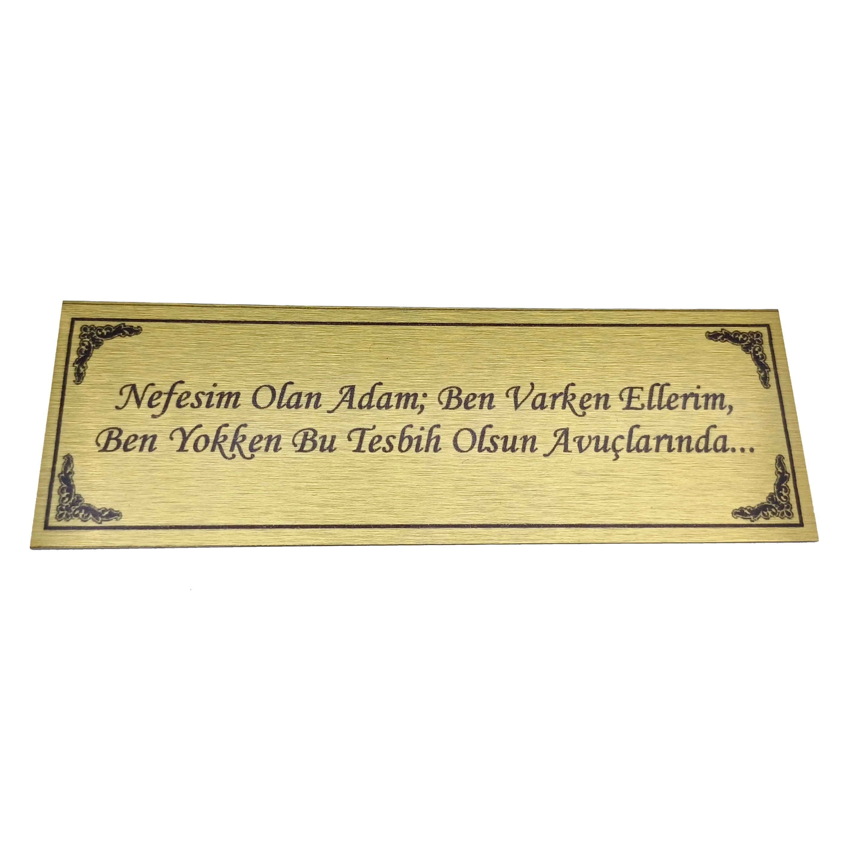 Tesbih Kutusu İçin Pirinç Levha Kutu Yazısı
