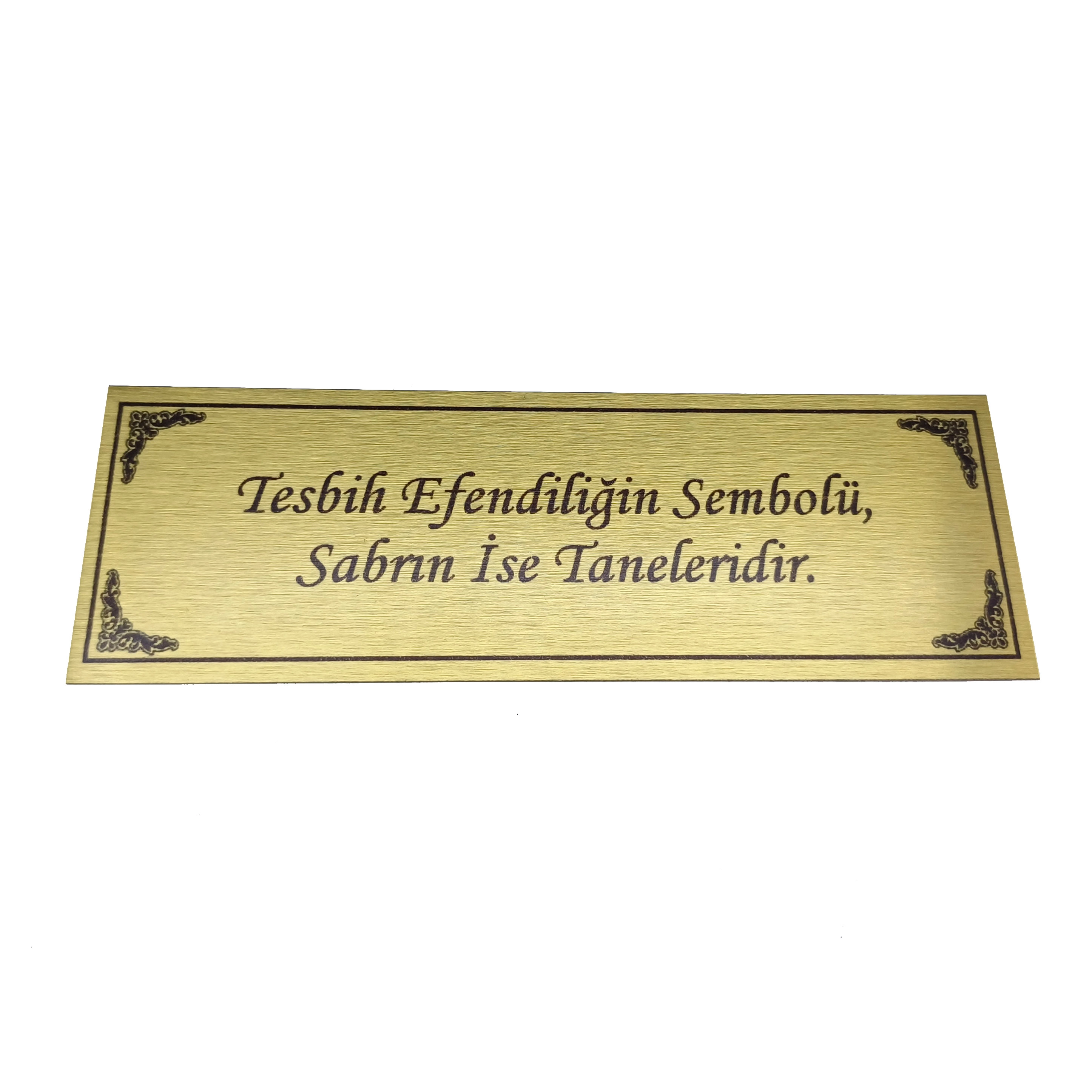 Tesbih Kutusu İçin Pirinç Levha Kutu Yazısı