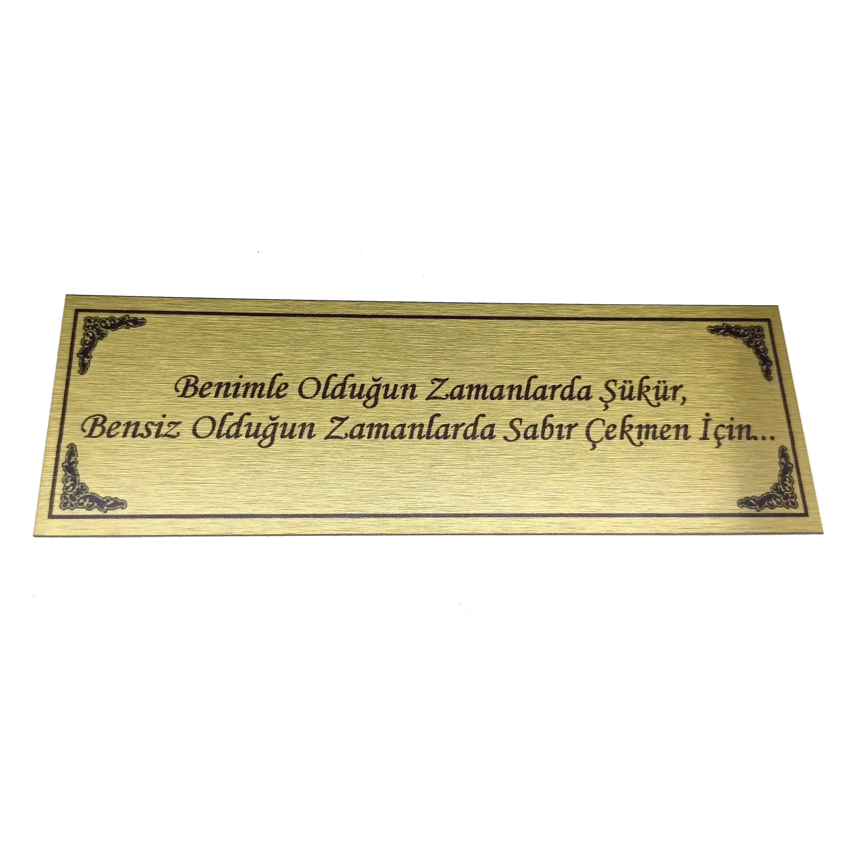 Tesbih Kutusu İçin Pirinç Levha Kutu Yazısı