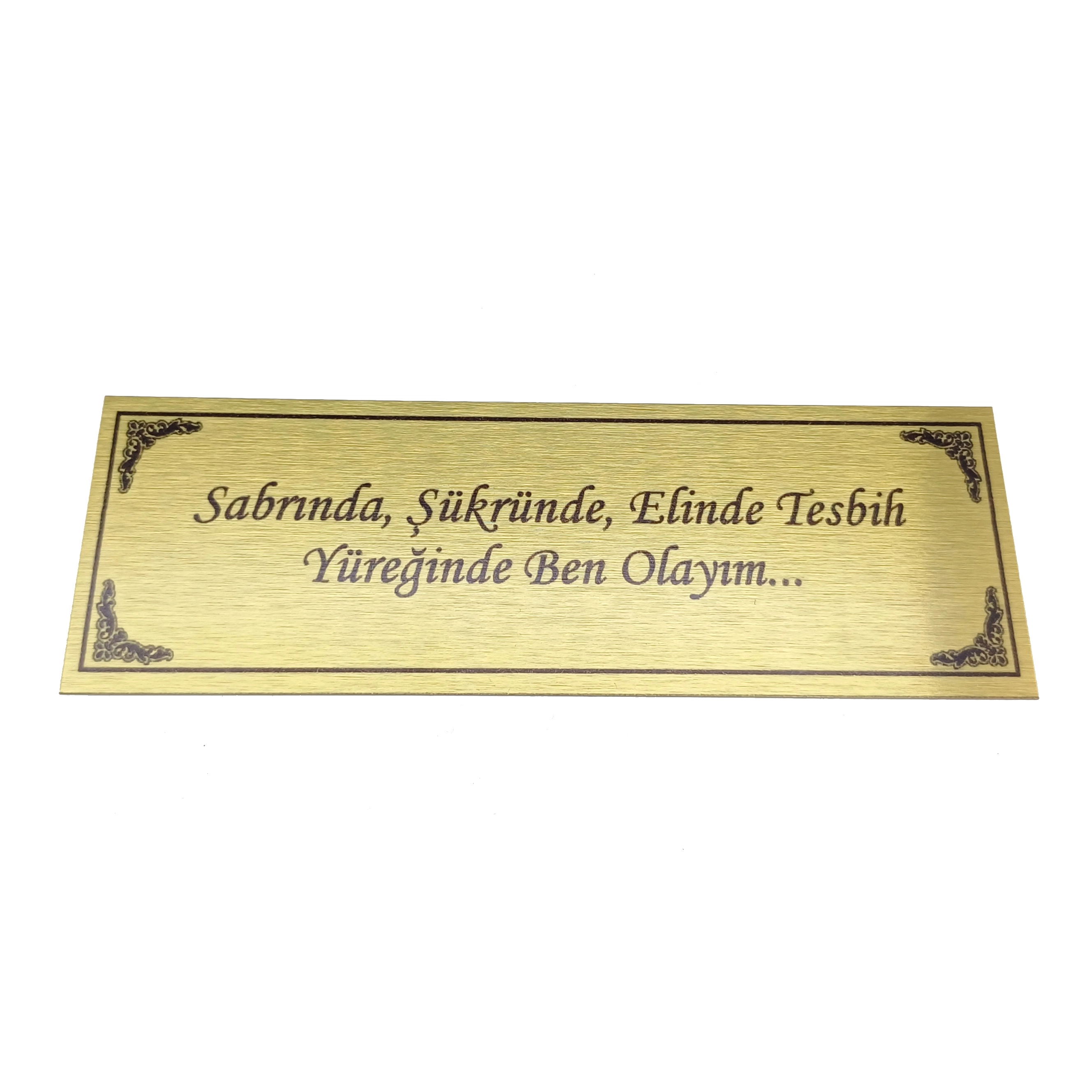 Tesbih Kutusu İçin Pirinç Levha Kutu Yazısı