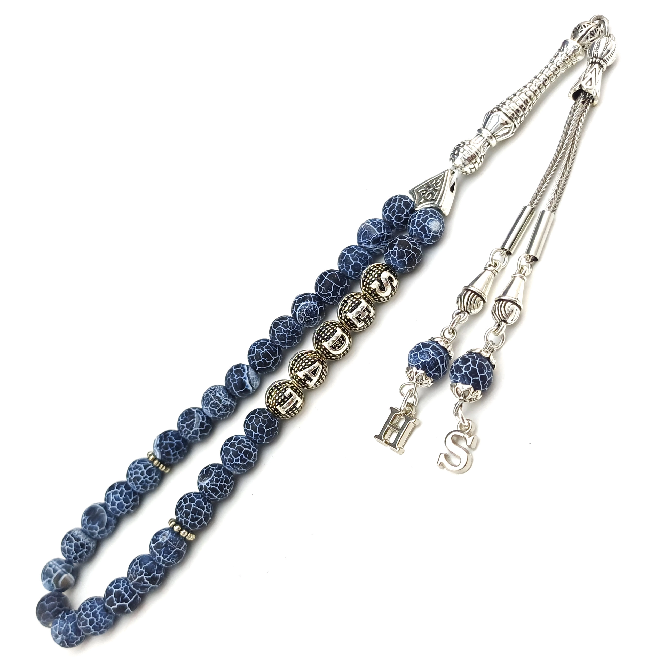 Damarlı Akik Taşı isimli Kişiye - isme Özel Tesbih