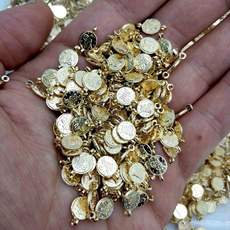 Çift Delik Tuğralı Metal Püskül Süsü Sallantısı