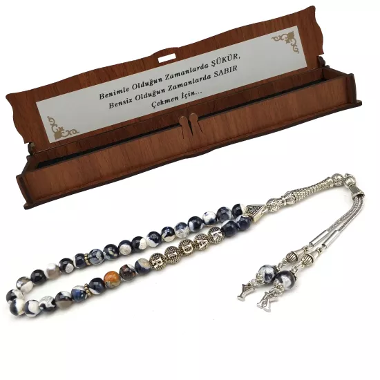 Zebra Akik Taşı isimli Kişiye Özel Doğaltaş Tesbih