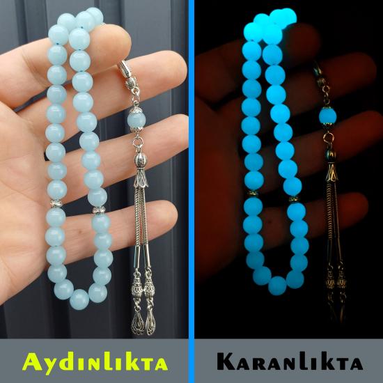 8mm Karanlıkta Parlayan Fosforlu CEYT TAŞI Tesbih