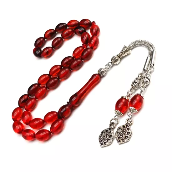 Kaplama Püskül Toz Kehribar Tesbih