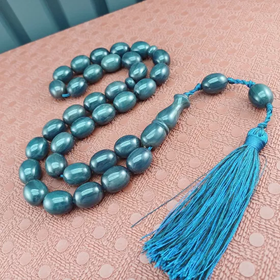 DEV BOY Saray Püsküllü  Sıkma Kehribar Tesbih