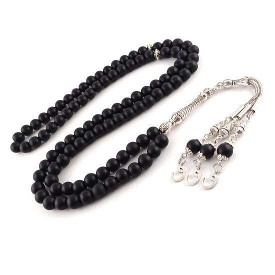 8mm MAT Oniks Doğaltaş 99luk Namaz Tesbihi