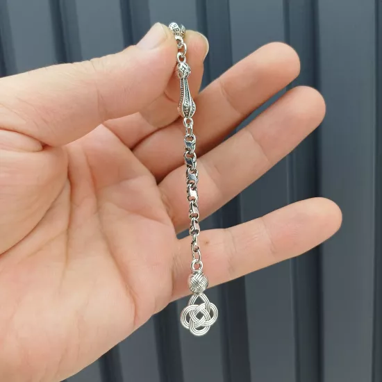 Özel  Tasarım Aynalı Zincirli Tesbih Püskülü