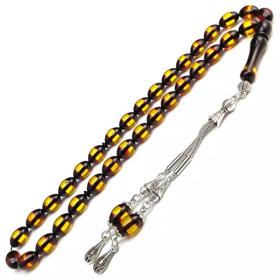 Sürmeli Toz Kehribar Tesbih Beyzi Kesim