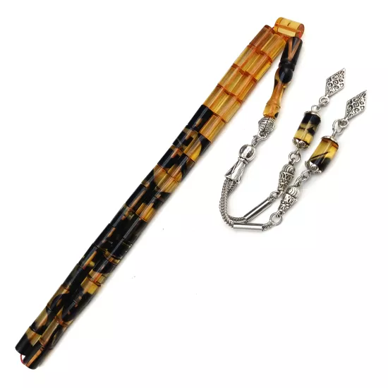 Özel Renk KESME Ateş Kehribar Tesbih