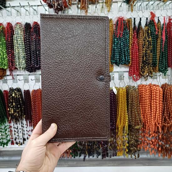 4lü Ahşap Deri Tasarım Çıtçıtlı Tesbih Kutusu