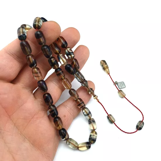 Faris Baydun Döküm İmzalı Ateş Kehribar Tesbih