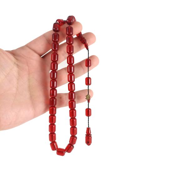 Ali Ağış İmzalı Kuru Torna Ateş Kehribar Tesbih - Selderesi