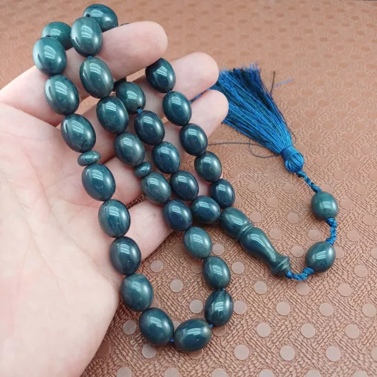 DEV BOY Saray Püsküllü  Sıkma Kehribar Tesbih