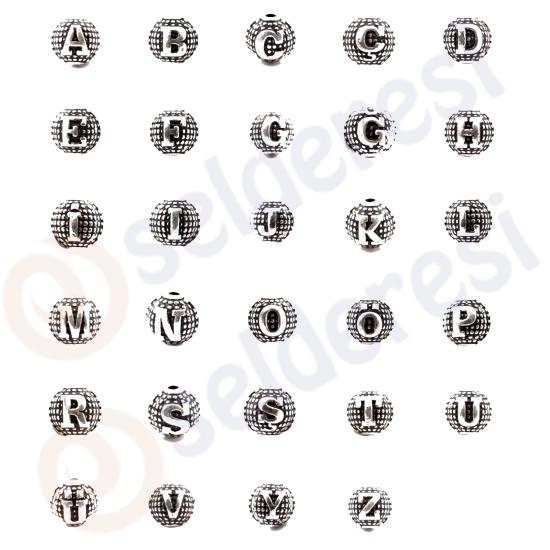 8mm Metal Döküm Harf Yuvarlak Delikli Harf