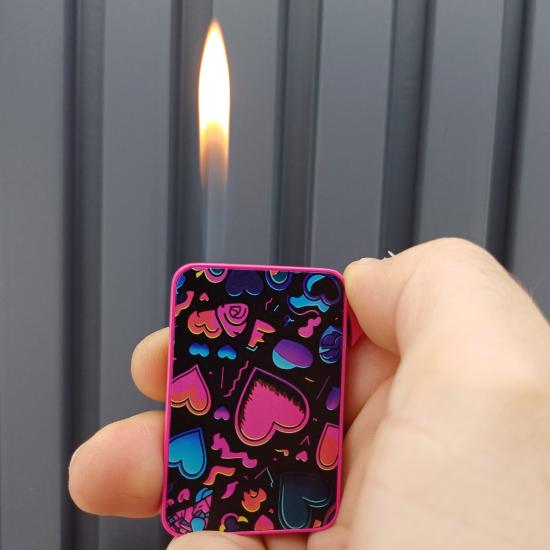 Pembe Arkası Aynalı Doldurabilir Gazlı Çakmak
