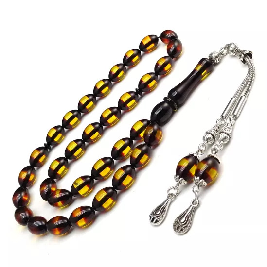 Sürmeli Toz Kehribar Tesbih Beyzi Kesim