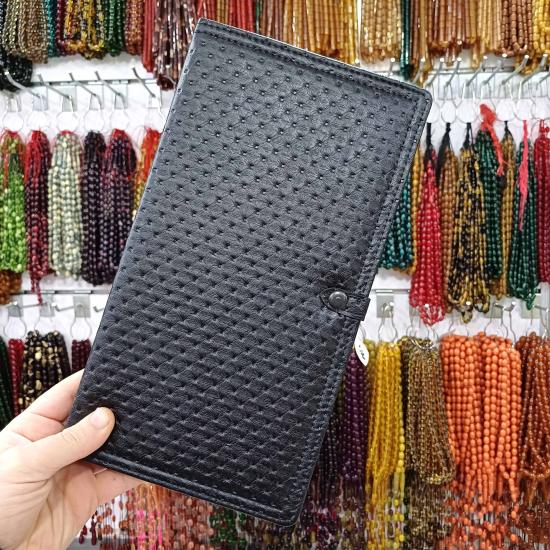4lü Ahşap Deri Tasarım Çıtçıtlı Tesbih Kutusu
