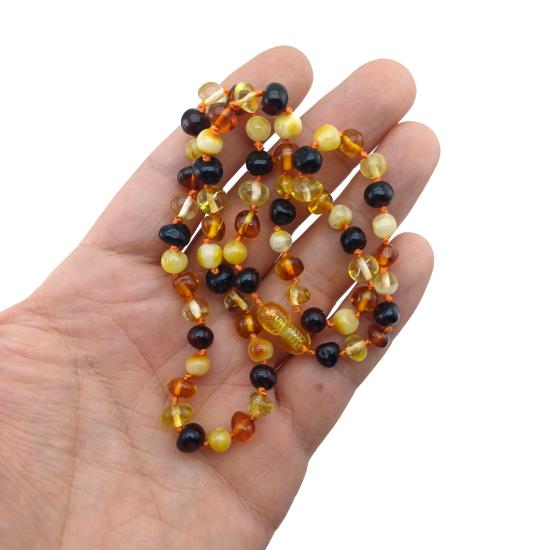 DAMLA Kehribar Multicolor İnce Yetişkin Kolye