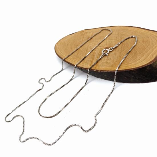 Küp Model 925 Ayar İNCE Gümüş Kolye Zinciri 50 cm