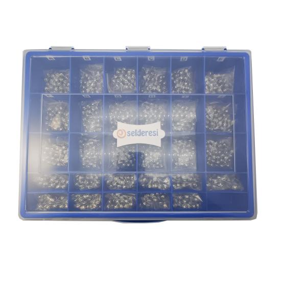 TÜM SET 8mm Metal Döküm Harf Yuvarlak Delikli Harf