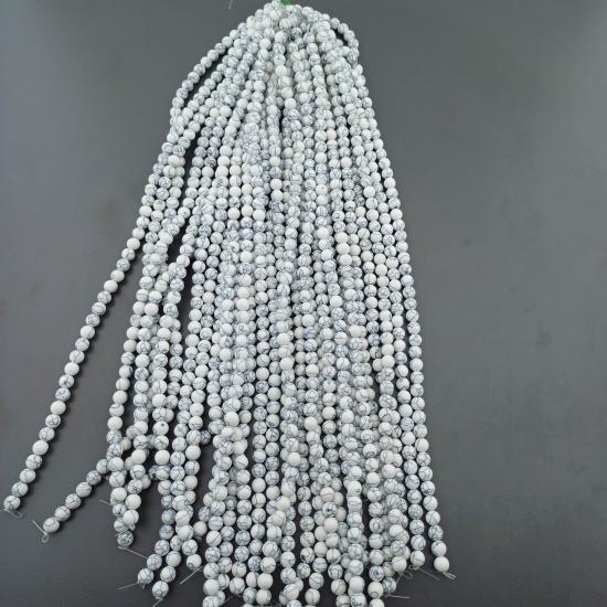 8 mm Damarlı Beyaz Ceyt Taşı Dizi - (45-50 Adet)