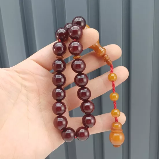 18li EFE BOY Maskot Çubuk Sıkma Kehribar Tesbih