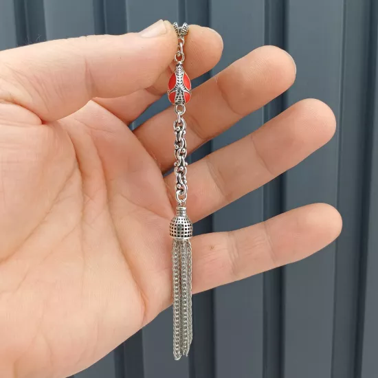 Özel Tasarım Kırmızı Mineli Tesbih Püskülü