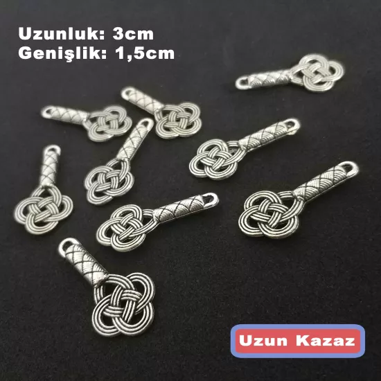 Kazaz Aşk Düğümü Metal Tesbih Püskül Ucu Sallantı