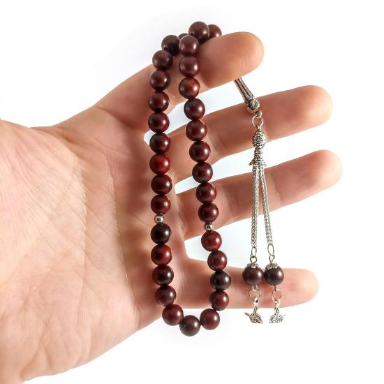 8mm Küre Kesim Kan Ağacı Tesbih 2. Kalite