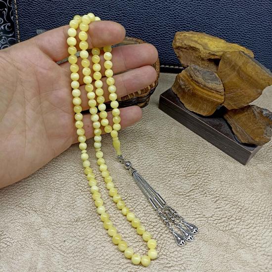99lu Beyrut Toz Kehribar Namaz Tesbihi 6mm