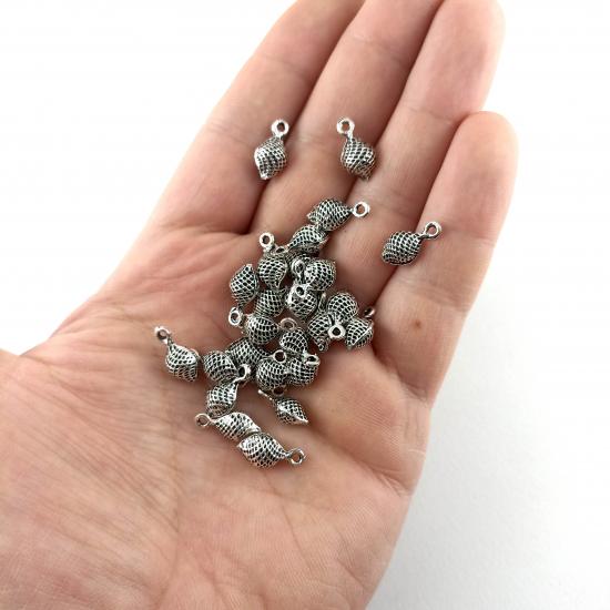 Gümüş Kaplama Metal Tesbih Püskül Ucu Sallantı