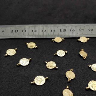 Çift Delik Tuğralı Metal Püskül Süsü Sallantısı