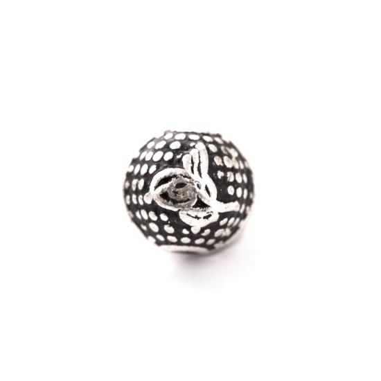Tuğralı 8mm Küre Yuvarlak Metal Boncuk